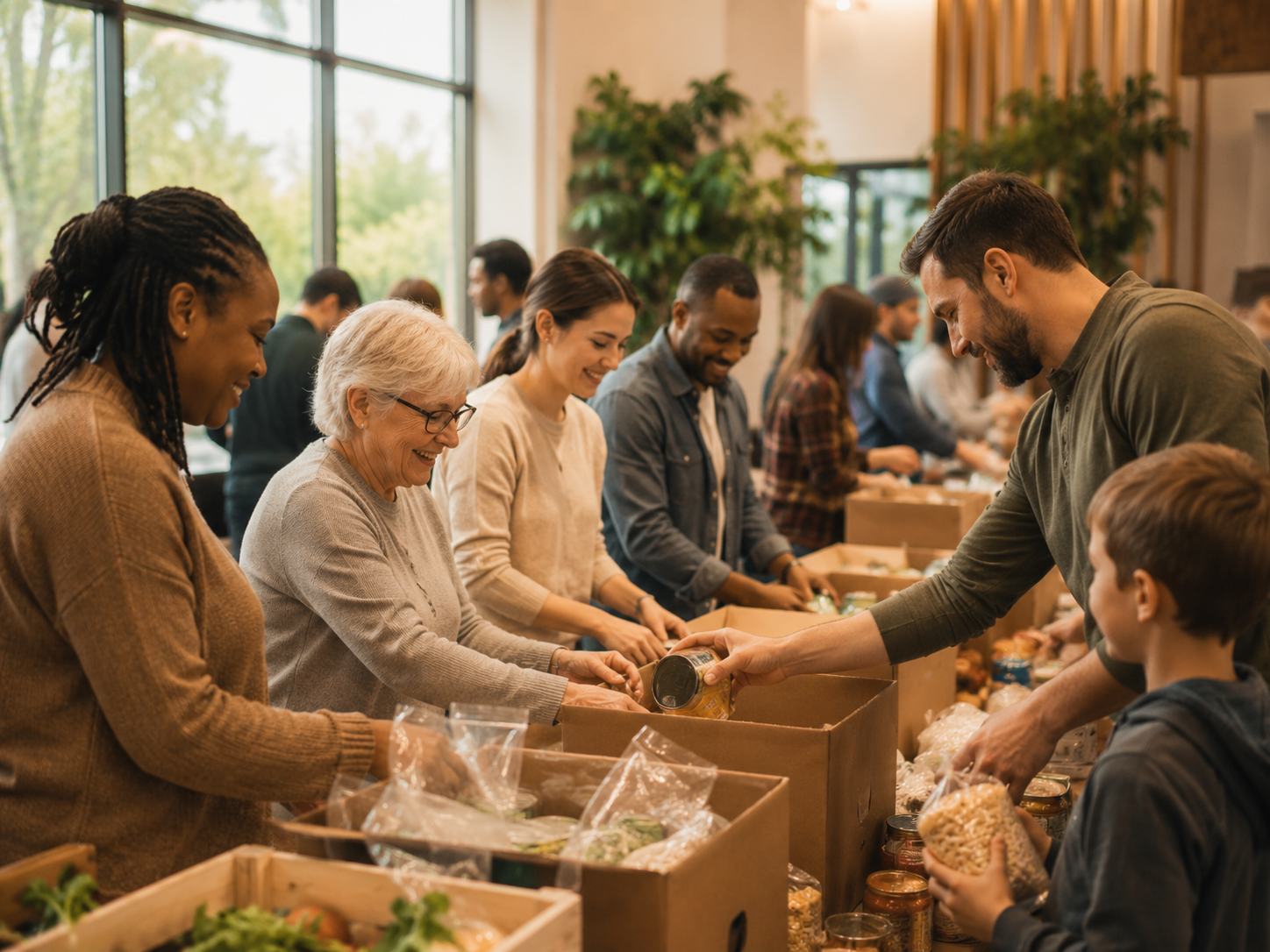 Volunteers serving the local community through outreach programs