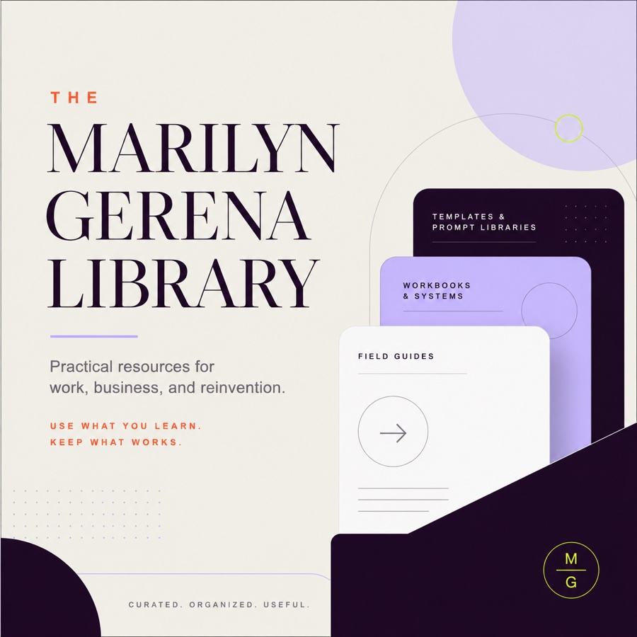 The Marilyn Gerena Library website cover showing digital resources
