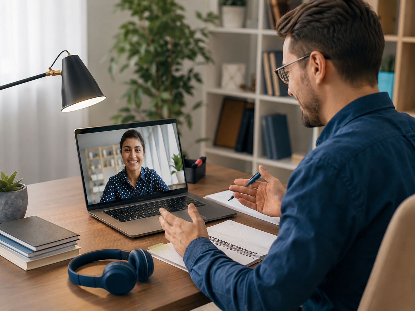 Online academic coaching session on a laptop